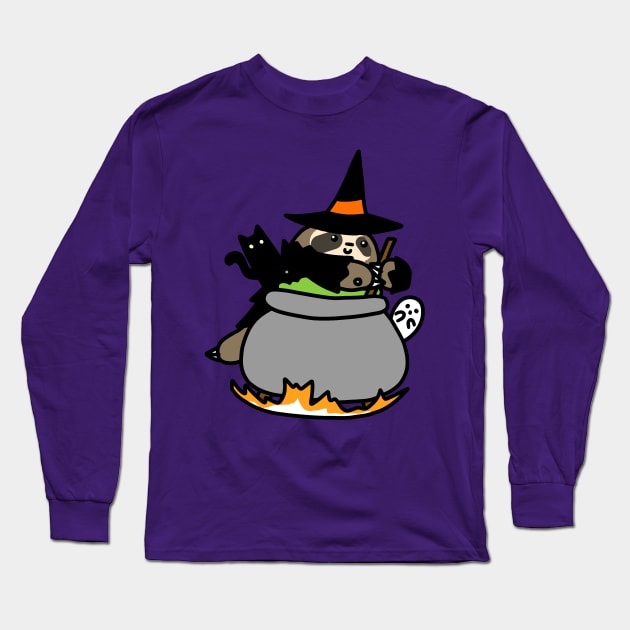 Witch Cauldron Sloth Long Sleeve T-Shirt by saradaboru